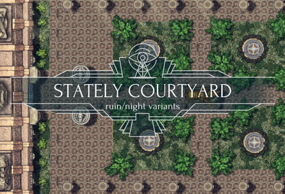 Stately Courtyard - battle map bundle